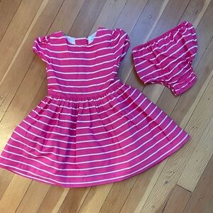 Ralph Lauren Fuchsia and White Striped Dress with Bloomers (18M)